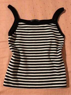 Brandy Melville Black and White Striped Tank Top